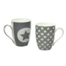 Becher-Set Sterne, 2-tlg., spülmaschinengeeignet, Porzellan ca. H11cm