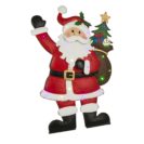 LED-Deko-Objekt Happy Santa, mit Blinkeffekt ca. H90cm