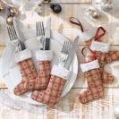 Besteckhalter -Set Herz, 6-tlg., Filz, Baumwolle, Polyester