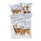 Bettwäsche Winterrehe, mit Reißverschluss, Öko-Tex, Baumwoll-Renforcé