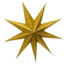Deko-Hänger Stern Gold, 9-zackig, Papier