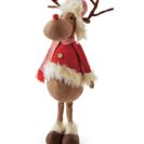 Dekofigur Elch, Polyester, Kunststoff, Holz Höhe ca. 71 cm