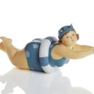 Dekofigur Badelady mit Schwimmring
