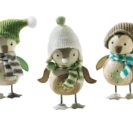 Dekofiguren-Set Pinguin Winterfreunde, 3-tlg., Wippend, Metall