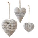 Deko-Hänger 3-tlg. Metallherzen, Usedlook