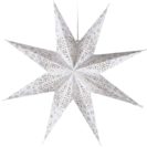 Dekohänger Stern Silber, 9 Zacken, Glitzernd, Papier