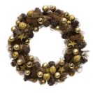 Dekokranz Goldtraum, Kunststoff/ Rattan/ Sisal Durchmesser ca. 42 cm