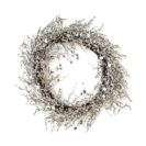 Dekokranz Snowglitter, Rattan/ Perlen/ Glaskristalle ca. 50 cm Ø