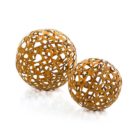 Dekokugeln-Set Roststern, 2-tlg., befüllbar, outdoorgeeignet, Metall