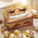 Dose Raffael-Engel mit Marzipan-Füllung, Metall ca. B15xT10xH6 cm