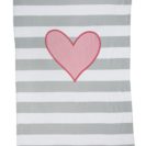 Fleecedecke Herz, Blockstreifen, 100% Polyester ca. L180xB130 cm