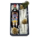 Geschenk-Set, Goldenes Christkindl, 1l Glühwein, 2 Glühweintassen