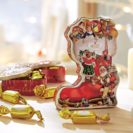 Geschenkdose Weihnachtsstiefel, 118g Pralinen ca. B12xT4xH16 cm