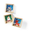 Geschicklichkeitsspiel-Set, 3-tlg. X MAS, Holz ca. 5,3 x 5,3 x 1,4 cm