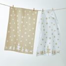 Geschirrtuch-Set, 2-tlg. Schneezauber, 100% Baumwolle je ca. L70x B50 cm