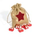 Jutebeutel Glitter & Star, 90% Jute / 10% Polyester ca. 17,5 x 14 cm