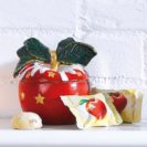 Keramikdose mit Brat-Apfelkonfekt 20g Winterapfel, inkl. 100g Brat-Apfelkonfekt