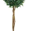 Kunstpflanze Lorbeerbaum, geflochten, Kunststoff/ Echtholz/ Zement ca. H150 cm