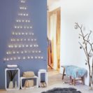 LED-Vorhang Tannenbaum, beleuchtet, Kunststoff, Kupfer, 66 LED ca. B110x H170 cm