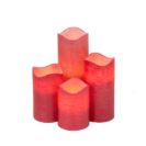 LED Kerzen, 4-tlg., rot, Flackereffekt, klassisch, Echtwachs