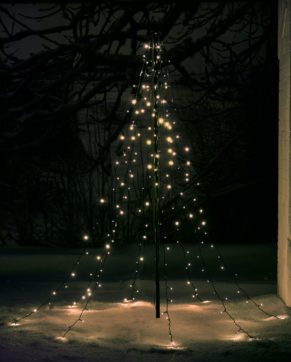 Eine tolle, winterliche Outdoor Dekoration. 200 LEDs, Maße: ca. 200 cm hoch, bis zu 400 cm Ø, Kabellänge ca. 950 cm, Gewicht: ca. 1 kg, Material: Metall, Kunststoff,.<br>