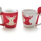 Beste Geschenke 2025 | Geschenkempfehlungen 7 Löffeltassen-Set, 4-tlg. Rudolf, Mikrowellen- und spülmaschinengeeignet, Keramik