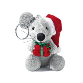 Diese kleine Maus aus weichem Plüsch hält ihr Geschenk in den Händen und ist ein netter Begleiter durch die Weihnachtszeit, denn mit dem Schlüsselanhänger kann sie an Tasche oder Schlüsselbund befestigt werden. Maße: ca. 8 cm hoch, Material: 100% Polyester.<br>