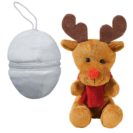 Plüschtier Elch im Schneeball, 100% Polyester Maße: Durchmesser Schneeball ca. 7cm / Plüschelch: H 9 cm