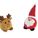 Plüsch Beanie Bag-Set, 2-tlg. Santa & Elch, 100% Polyester je 7 cm hoch