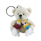 Schlüsselanhänger Bär Max mit kuscheligen Schal, 100 % Polyester 7 cm