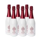 Sekt-Set White X-Mas, 6-tlg., weiß lackierte Flasche, weihnachtliches Motiv, 0,75l