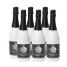 Sekt-Set White X-Mas, 6-tlg., weiß lackierte Flasche, weihnachtliches Motiv, 0,75l