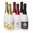 Sekt-Set White X-Mas, 6-tlg., weiß lackierte Flasche, weihnachtliches Motiv, 0,75l