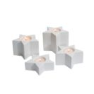 Teelichthalter-Set, 4-tlg. Sterne, Porzellan