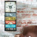 Wanduhr Number Plates, Holz