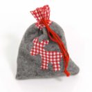 Weihnachtsbeutel Elch, grau, mit Zugband, 80% Polyester and 20% Leinen 13 x 17.5 cm