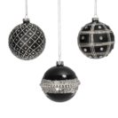 Weihnachtskugel-Set Glitter, 3-tlg., Glitzerpartikel, Glas Durchmesser je ca. 8 cm
