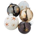 Weihnachtskugeln-Set Stars, 5-tlg, Glas