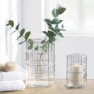 Windlicht Fancy, Glas / Kupfer Ø 14,5 x H 23 cm