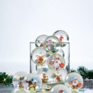 Flummi-Set, mit Licht, 12-tlg. Merry Christmas, mit Wechsellicht, Kunststoff, 65 mm Durchmesser