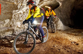 Biken im Bergwerkstollen bei Klagenfurt
