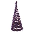 LED-Deko-Objekt Federtannenbaum Dunkellila, Beleuchtet, ca. H160cm