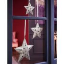 Dekohänger-Set Sterne 3 tlg. Silver Stars, gehämmerte Oberfläche