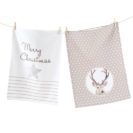 Geschirrtuch-Set Merry Christmas, 100% Baumwolle, jeweils ca. L70 x B50 cm