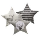 Kissen-Set, 3-tlg. Grey Stars, Gefüllt, ca. D40cm