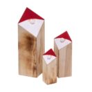 LED Deko Objekt-Set, 3-tlg Weihnachtsmann, mit Leuchtnase