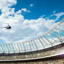 Heli-Stadionrundflug uebers Rheinland