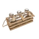 Vasen-Set in Deko-Kiste, 4-tlg. XMAS, mit weihnachter Deko, Holz, Glas, ca. L19 x B7 x H11 cm