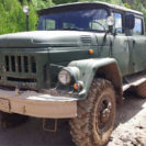 ZIL 131 Militaertruck im Gelaende fahren bei Ilmenau