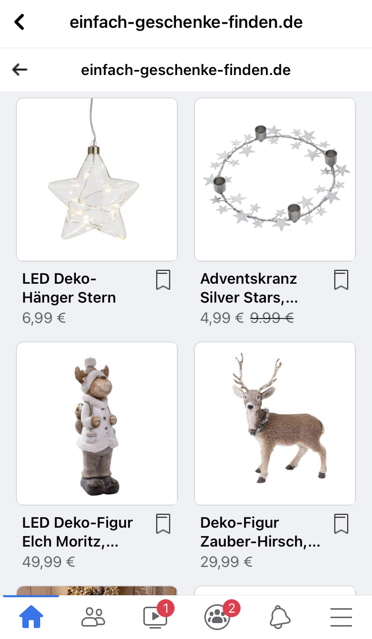 Facebook Shop einfach Geschenke finden Facebook Shop einfach Geschenke finden